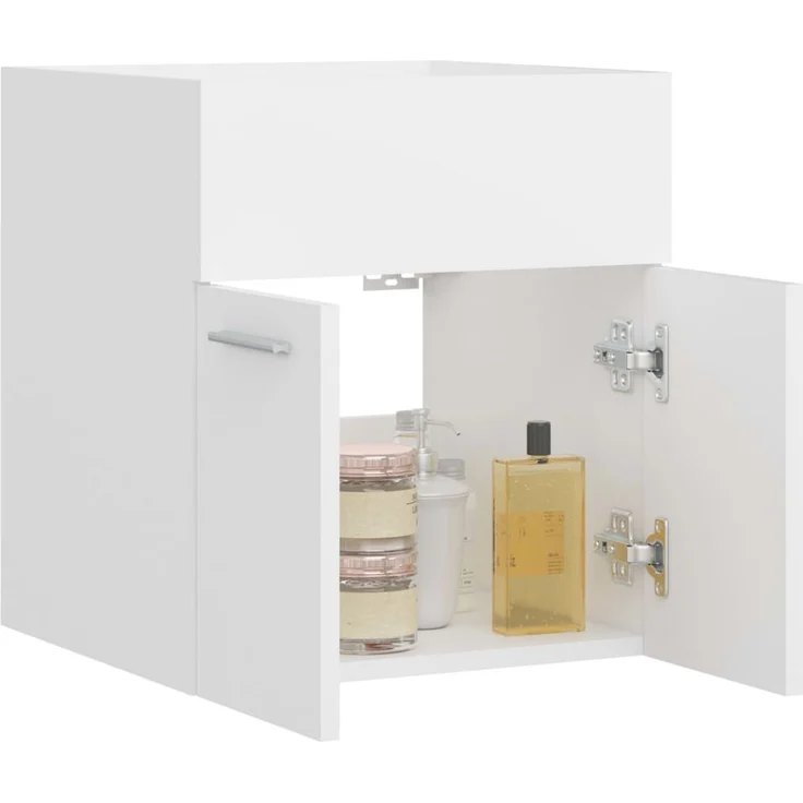 Waschbeckenunterschrank, Badschrank, Unterschrank Weiß 41x38,5x46 cm Holzwerkstoff j374p – Bild 6