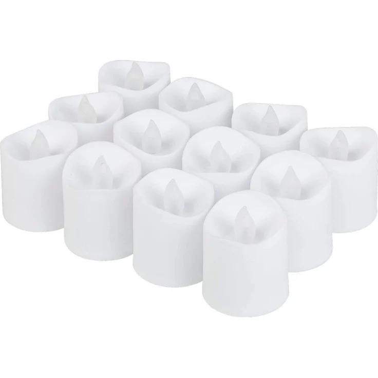 Idena LED Teelichter Warmweiß, 12 Stück | elektrische Kerzen mit flackerndem Licht, inkl. Batterien, für Innen, Basteln, Party, Weihnachtsdeko, Hochzeit, 30469 – Bild 4
