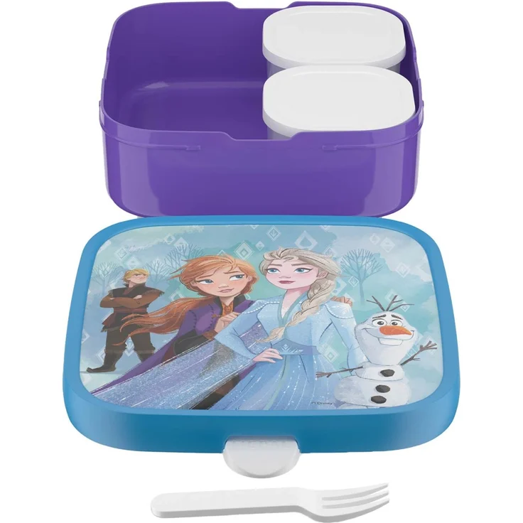 Mepal 'Campus' Brotdose Groß inklusive 2 auslaufsicheren Bento Fächern & Gabel, Kunststoff Frozen 2, 1250 ml – Bild 2