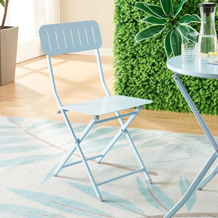 Klappstuhl Sande 2er Set Stahl Himmelblau [en. casa] – Bild 5