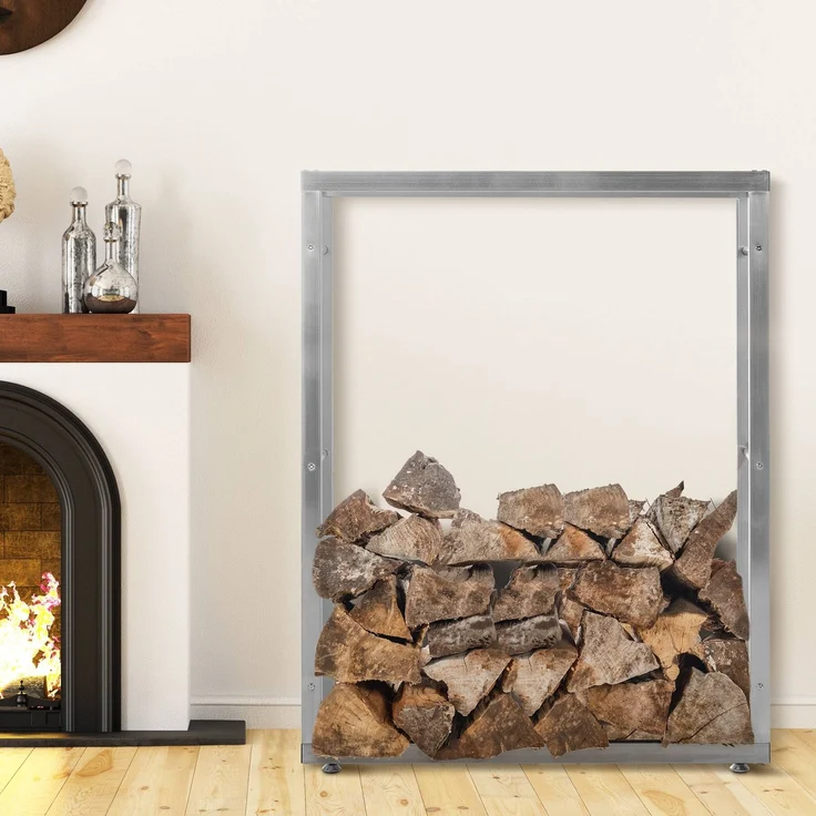 CLP Kaminholzständer Keri V2 Edelstahl,edelstahl 25x100x125 cm – Bild 4