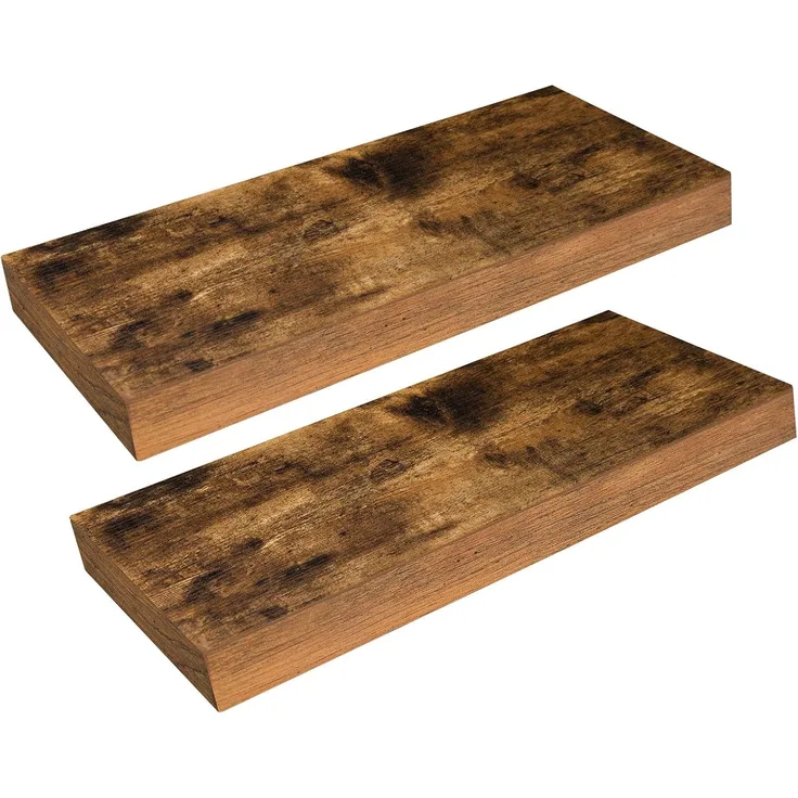 HOOBRO Wandregal, Schweberegal 2er-Set, stabile Wandboards, 40 x 20 x 3,8 cm Hängeregale, mit unsichtbaren Halterungen, für Schlafzimmer, Küche, Büro, Badezimmer, Wohnzimmer EBF40BJ01