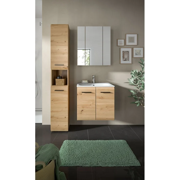 Badkombination (B/H/T: 105x185x46 cm) in Artisan Oak Nachbildung und Artisan Oak Nachbildung – Bild 6