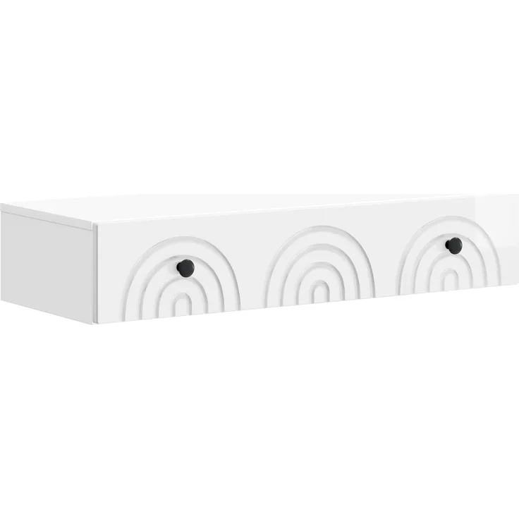 vidaXL Wandmontierter Beistelltisch Hochglanz Weiß 87,5 x 34,5 x 17 cm 898159 – Bild 2