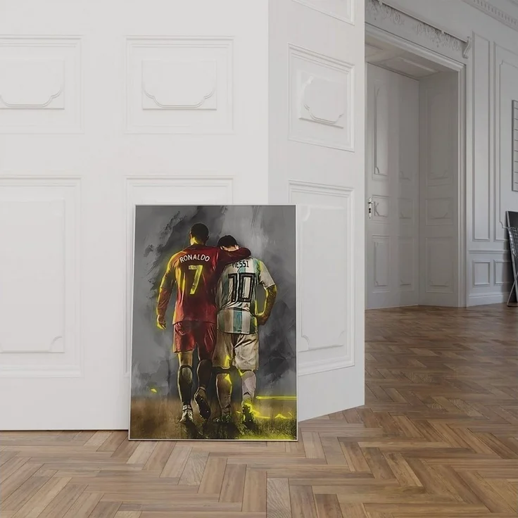 JUSTGOODMOOD Poster Premium ® Ronaldo & Messi Freunde Fußball Poster · ohne Rahmen – Bild 4