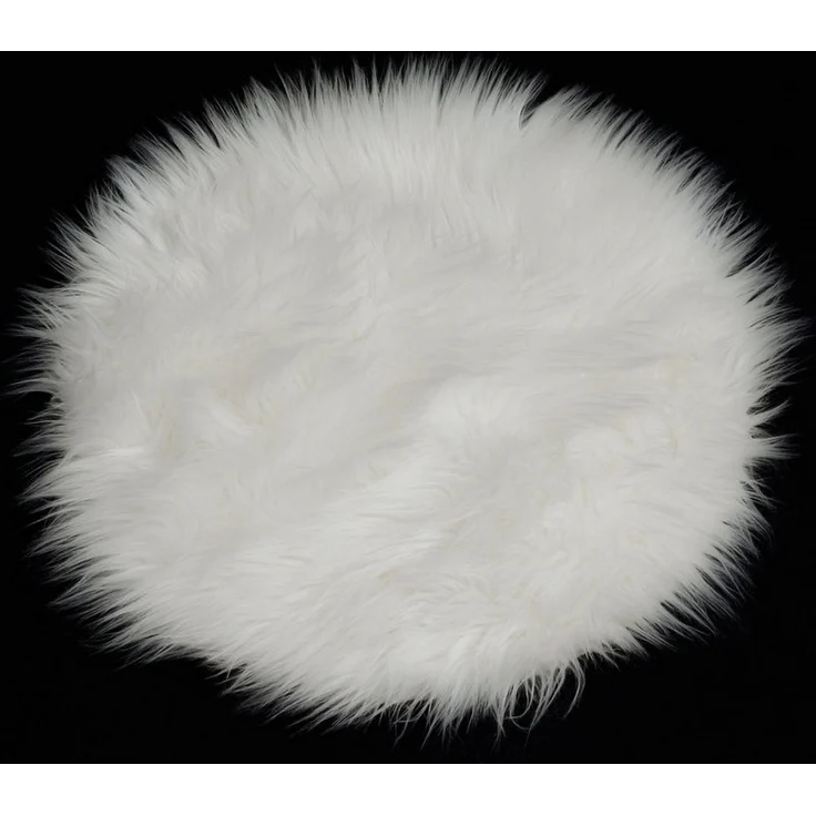 Dekofell Wohndekoration Deko Kissen Stuhlkissen Auflage rund Teppich Kunstfell – Bild 2