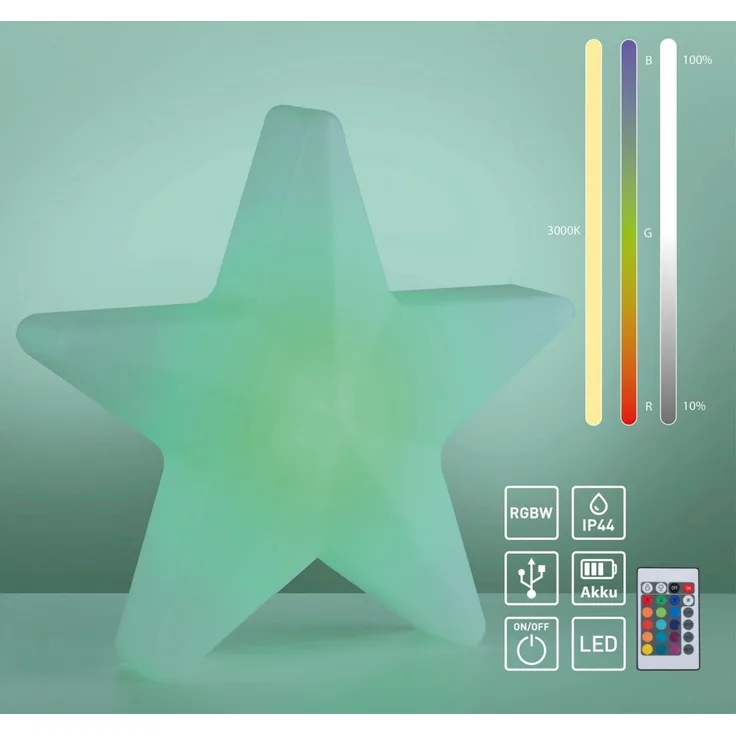 JUST LIGHT 19291-16 AKKU STAR AKKU-Leuchte weiss RGBW-Farbwechsel