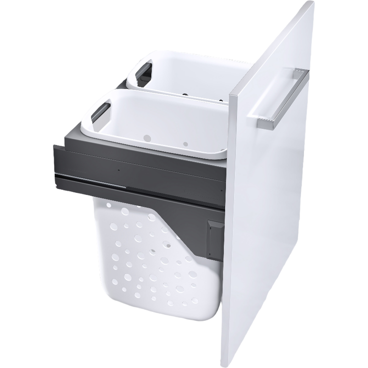 Hailo Wäschesammler 3270841 Laundry Carrier 60 Einbau Wäschekorb 66 L Dunkelgrau