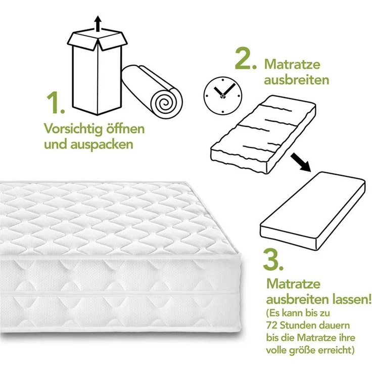 DREAMSTAR Ergo Flex XXL Duo I ergonomische 7-Zonen Kaltschaummatratze I 22 cm hoch I Öko-Tex Zertifiziert I Härtegrad 3 und 4 I 90x200 cm – Bild 3