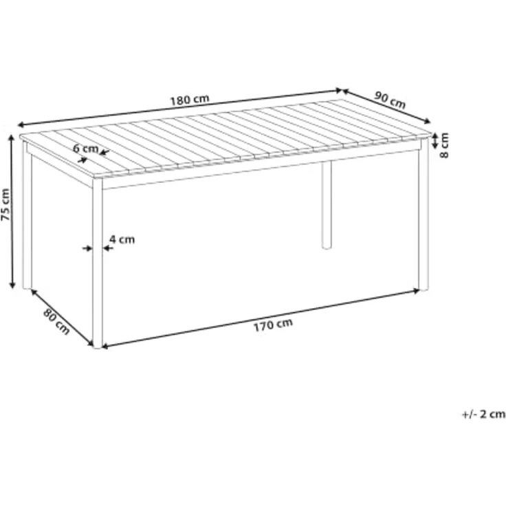 Gartentisch für 6 Personen CORRICELLA 180 cm 90 cm Akazienholz Braun – Bild 3