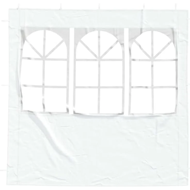 vidaXL Pavillon 200 x 195 cm, 2er Set Seitenteile aus PE und Stahl, weiß – Bild 6