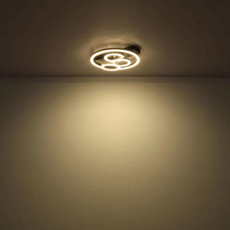 LED Deckenleuchte, Metall, Schwarz, Dimmbar, Memory, Fernbedienung – Bild 8