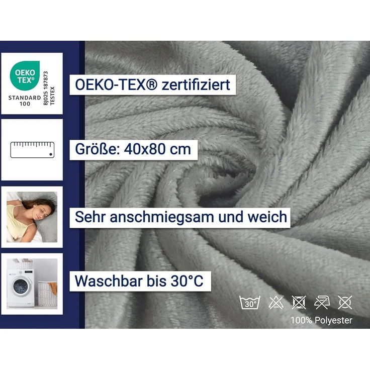 ZOLLNER Kissenbezug, (2 Stück), 40 x 80 cm, 100% Polyester, vom Hotelwäschespezalisten – Bild 3