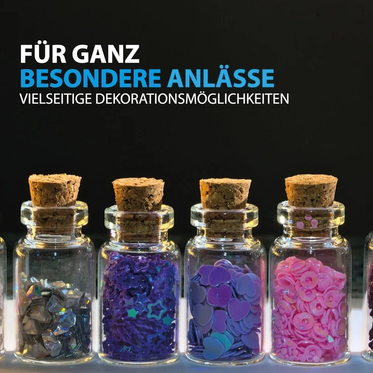 Mini Glasflaschen mit Korken 50ml ( 4er Pack ) - Kleine Glasfläschchen zum Befüllen - Reagenzglas Glas für Hochzeit - Mini Gläser Gastgeschenke – Bild 6