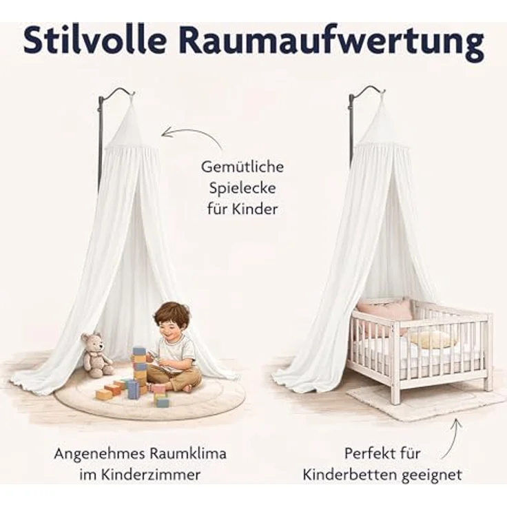 Julius Zöllner Baldachin Betthimmel Voile ivory – Bild 5