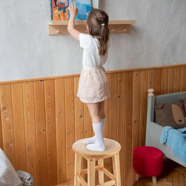 ASelected 45 cm Hocker Holz, Holzhocker, Gästehocker Für Das Wohnzimmer Korridor Höhe (Rund) – Bild 6
