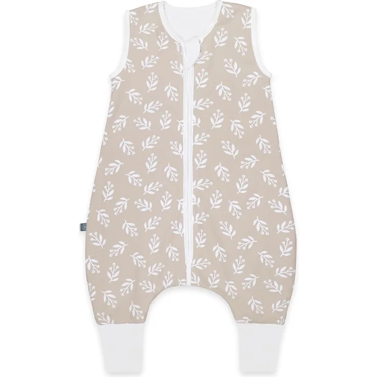 emma & noah Baby Schlafsack mit Füßen 1.0 TOG, Ganzjahres Schlafsack mit Beinen für den Frühling, Sommer und Herbst, 100% Bio-Baumwolle, OEKO-TEX Zertifiziert (Floral Sand, 100 cm)