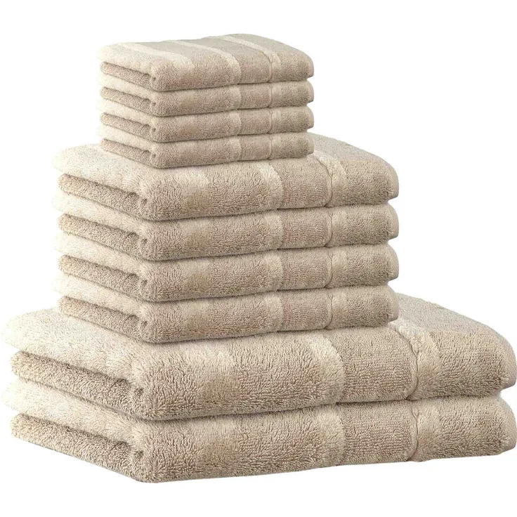 CAWÖ Handtuch Set, 10-tlg. - Noblesse2, 2x Duschtuch, 4x Handtuch, 4x Gästetuch Sand Set