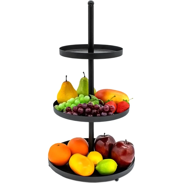Spetebo Etagere aus Metall in schwarz mit 3 Ablagen, Metall, (Etagere, 1-tlg, mit 3 Ablagen), pflegeleicht – Bild 1