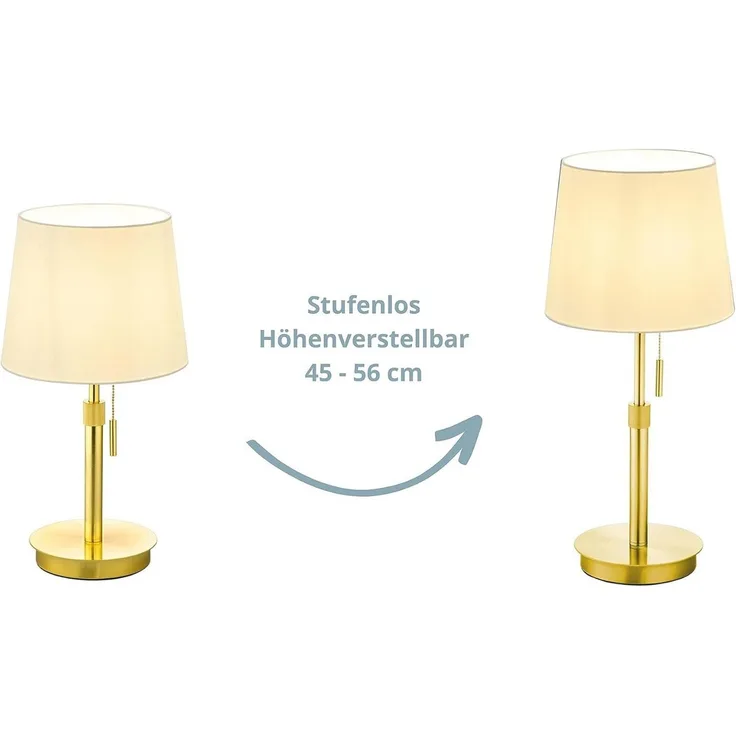 lightling Tischleuchte Liam, ohne Leuchtmittel, mit Zugschalter, höhenverstellbar, IP20
