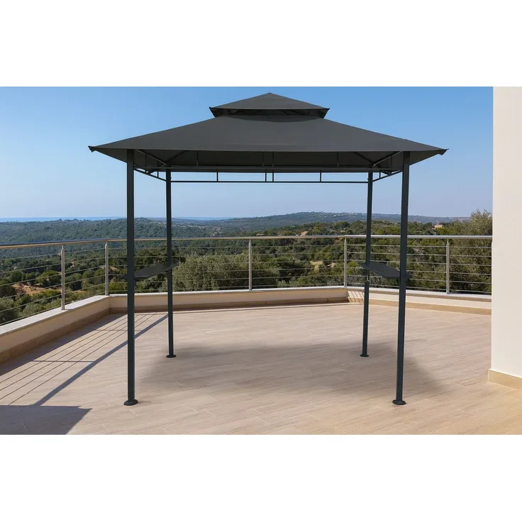 Gardissimo IZGARA Grillpavillon Raucher Überdachung BBQ Pavillon mit Ablagen