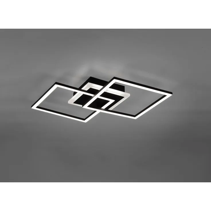 LED Deckenleuchte, schwarz, Dimmer, 57 cm, VENIDA
