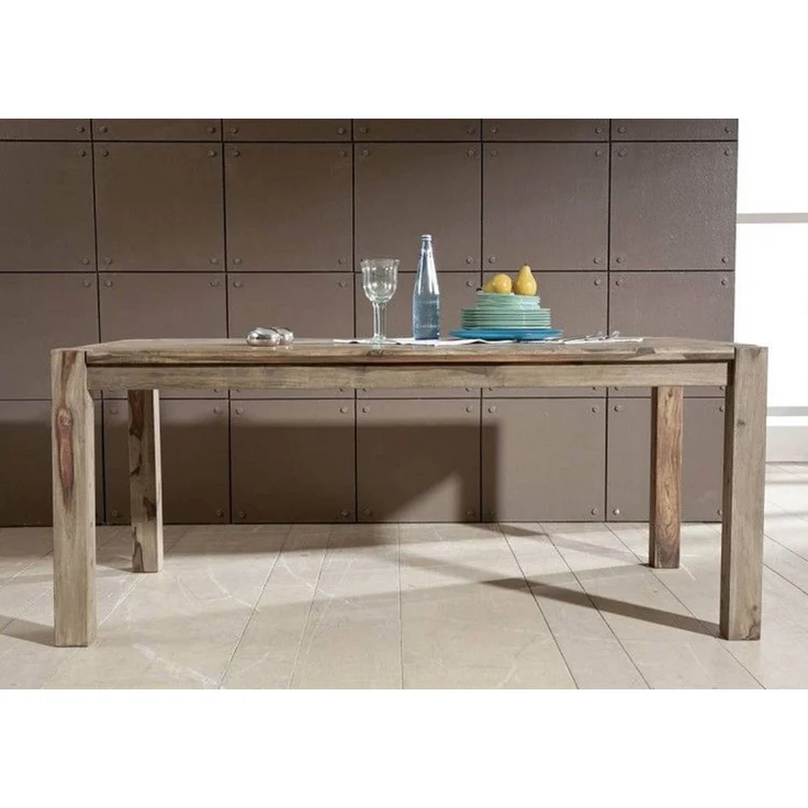 Esstisch Sheesham 120 x 90 x 76 grau geölt NATURE GREY #502 – Bild 2