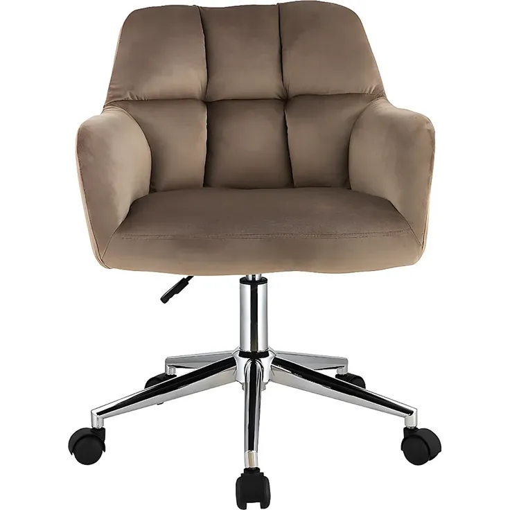 Vente-unique - PEGA Bürostuhl SamtStoff Beige - B 60 cm x H 86 cm76 cm x L 59 cm – Bild 3