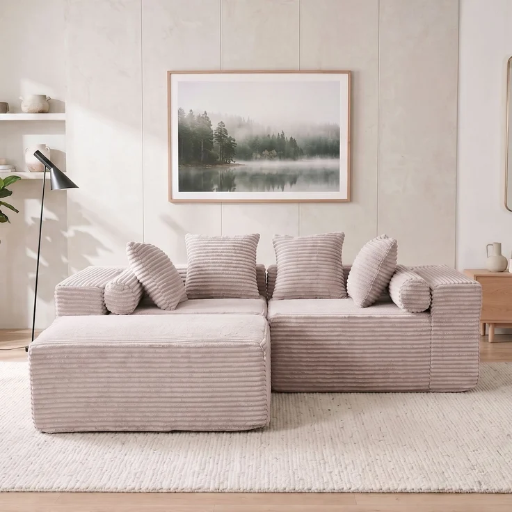3-Sitzer Sofa, B 266 x T 110 x H 60,01 cm, modular mit Chaise – Bild 1