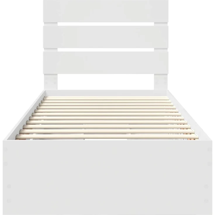 vidaXL Bettrahmen mit Schubladen Weiß 100 x 200 cm Ingenieurs Holz 3411853 – Bild 8
