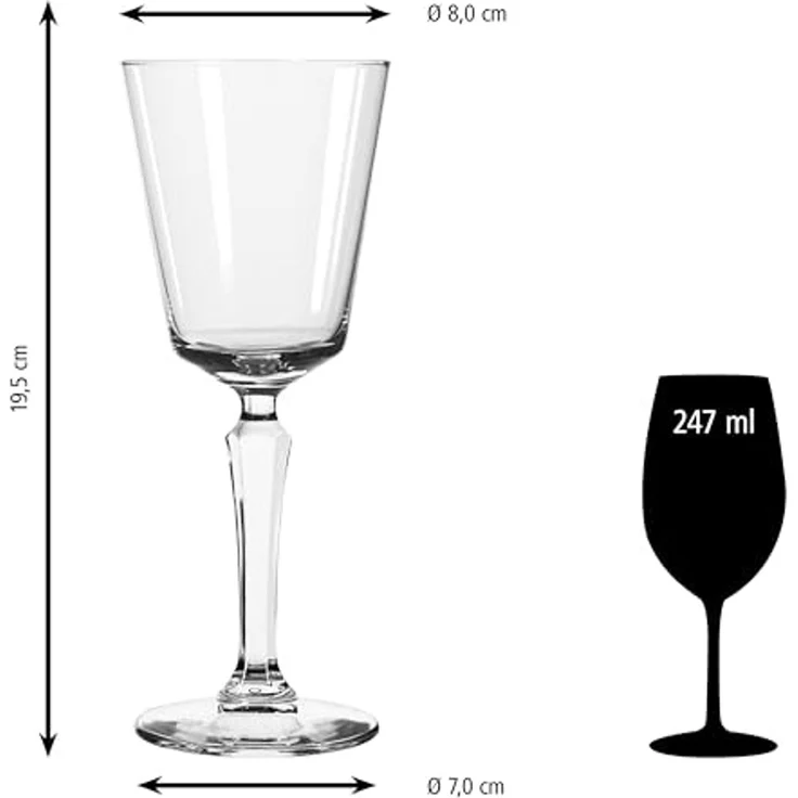 LIBBEY Weinglas Libbey 12er Set -SPEAKEASY- im nostalgischen Charme, 12-tlg, Glas, 247 ml, hochwertig verarbeitet, im modernen Design – Bild 3