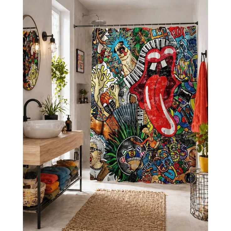 Sanilo Duschvorhang 180 x 200 cm, viele schöne Duschvorhänge zur Auswahl Breite 180 cm, 100% wasserdicht, Anti-Schimmel-Effekt, hochwertige Qualität – Bild 2
