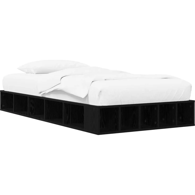 vidaXL Bettgestell mit Stauraum mit Regal Schwarze Eiche 80 x 200 cm 3429555 – Bild 2