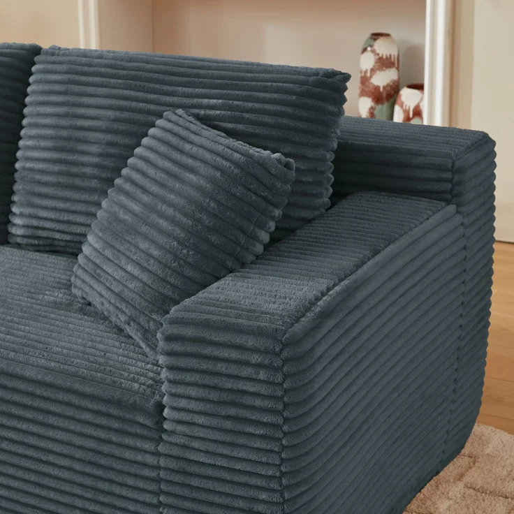 Ecksofa modular in Dunkelgrau, Memoryschaum, 4 Stellvarianten, waschbarer Bezug,65x252.5x163 cm – Bild 7
