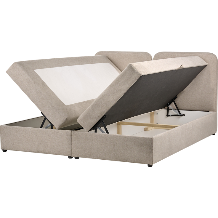 Boxspringbett mit Stauraum Stoff CHANCELLOR 180x200 cm Taupe – Bild 4