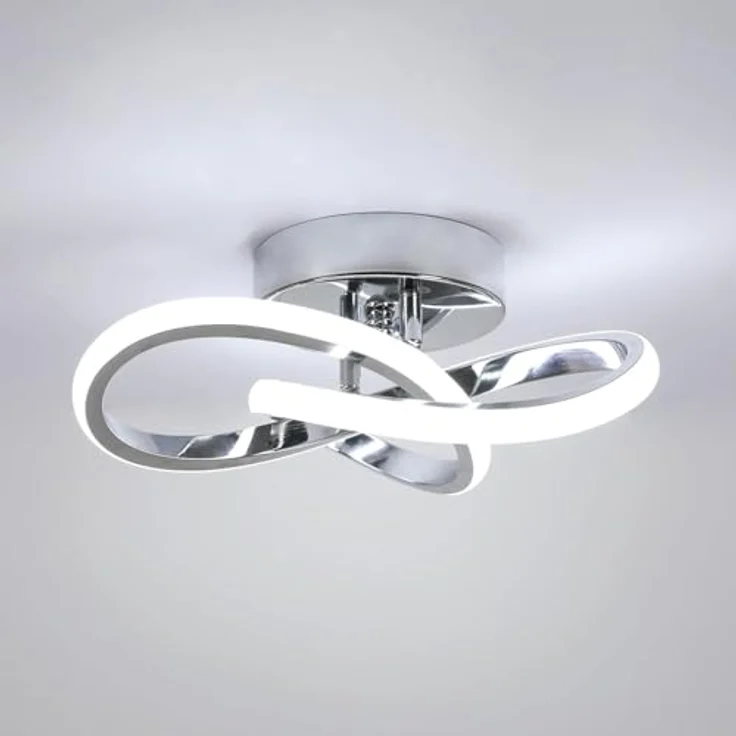 Comely Moderne LED Deckenleuchte, 22W LED Deckenlampem Kreatives Blumendesign, Elegante Silberne Deckenbeleuchtung für Flur, Eingang, Schlafzimmer, Balkon – Bild 1