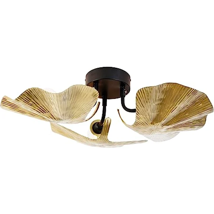 Qazqa Louka Deckenleuchte, 3-flammig in Messing, dimmbar, 67 cm, ideal für Flur, Schlafzimmer und Wohnzimmer – Bild 1