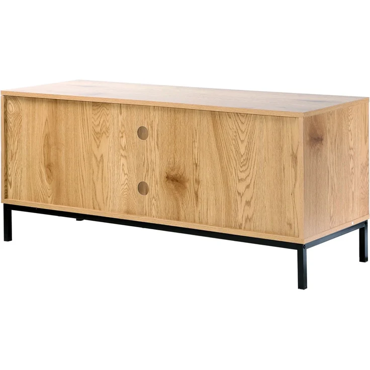 Casâme TV-Möbel mit 2 Türen, Rattangeflecht und 2 Ablagen - L120cm - Helles Holz – Bild 7