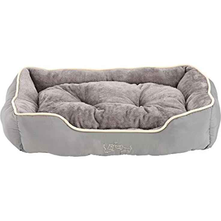 Dehner Tierbett Sammy, rechteckig, grau, versch. Größen, hochwertiges Hundebett / Katzenbett, mit herausnehmbarem Liegekissen – Bild 2