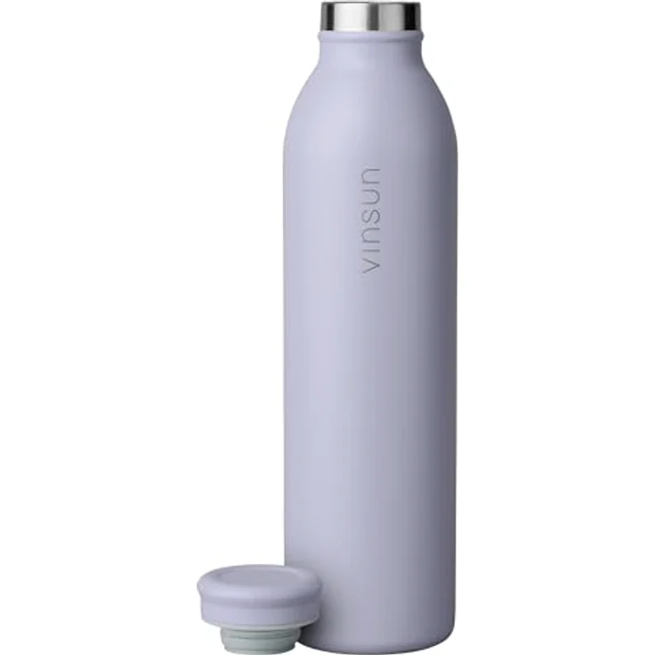 Vinsun Isolierflasche Edelstahl Flasche 600ml, Thermoflasche doppelwandig isoliert BPA frei, Auslaufsicher, Kohlensäure geeignet, bruchsicher, Kalt- & Heißgetränk – Bild 9