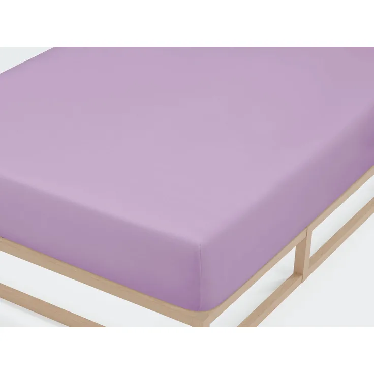 Biberna Jersey-Spannbetttuch, 100 % Baumwolle, Viola, 1x 180x200 cm - 200x200 cm