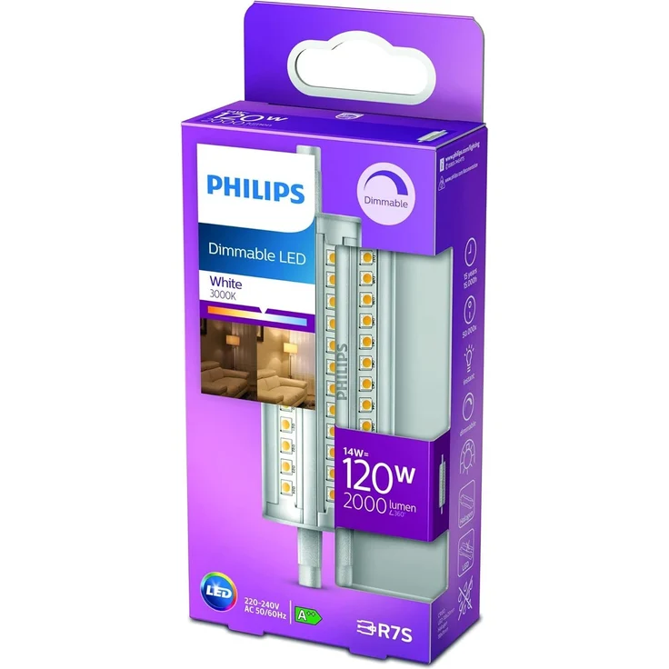 Philips LED R7s 118mm Leuchtmittel 14W 2000lm 3000K warmweiss dimmbar 2,9x2,9x11,8cm – Bild 5