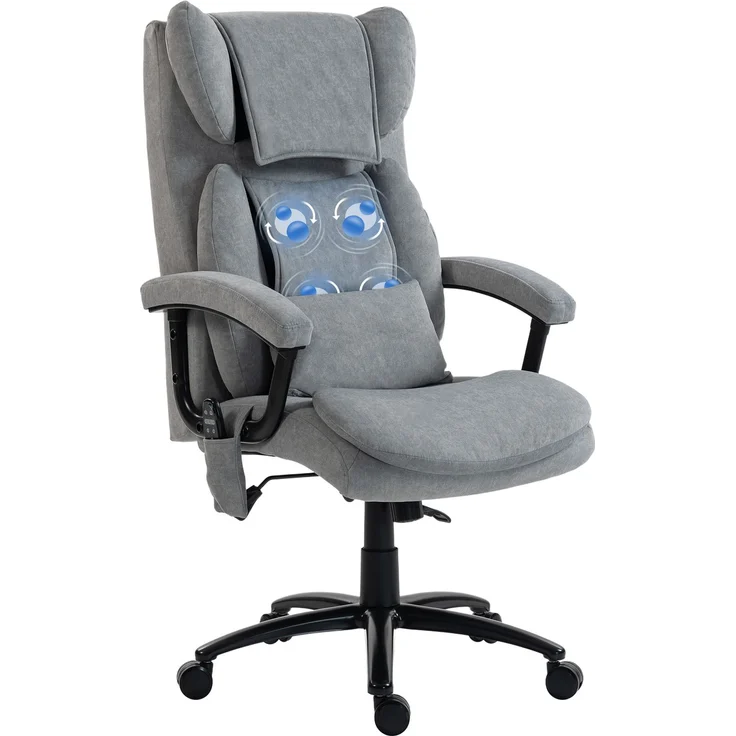 MELAYR, Ergonomischer Massage-Bürostuhl mit 4 Knetpunkten, 76 x 70.5 x 122 cm, Grau – Bild 2