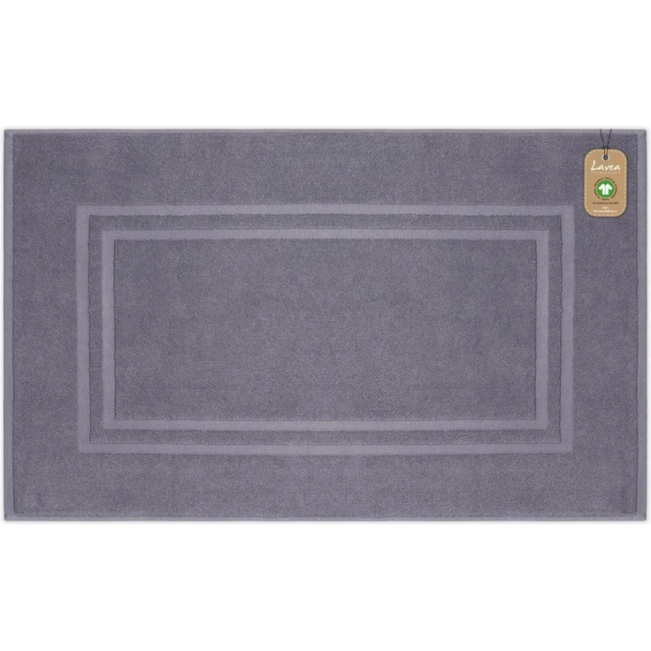 Lavea Badematte Bali, Höhe 3 mm, rutschhemmend, beidseitig nutzbar, strapazierfähig, fußbodenheizungsgeeignet, waschbar, schnell trocknend, Bio-Baumwolle, rechteckig, hochwertiger und nachhaltiger Premium Duschvorleger – saugstarke Faser – Bild 5