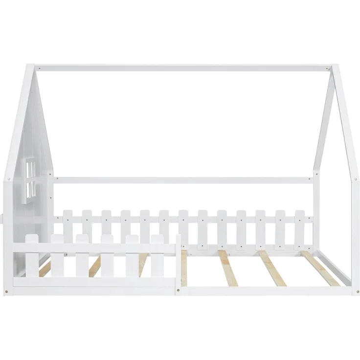 Hausbett mit Lattenrost und Rausfallschutz, 140x200 cm, Kinderbett, Kiefer – Bild 7