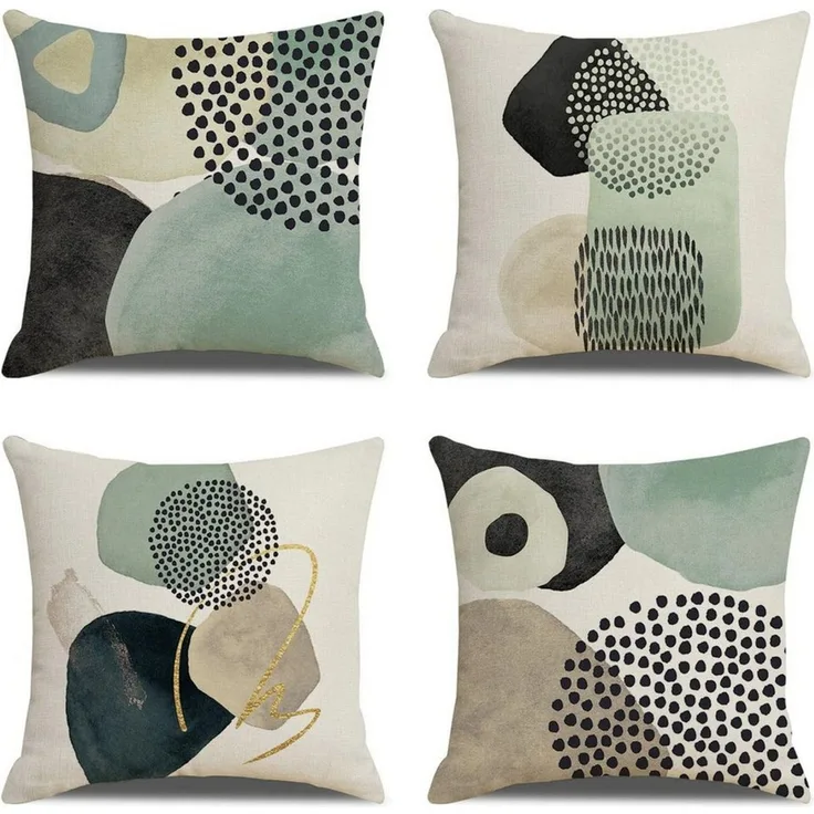 Diwzbyn Kissenbezüge 4er Set Kunst Outdoor Kissenbezug 45x45cm Dekokissen Gartenkissen, (4 Stück), ästhetische Deko für Couch und Wohnraum