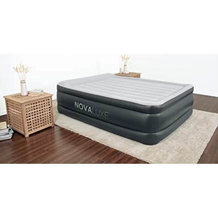 NOVALUXE - Langlebiges Luftbett mit integrierter Elektropumpe und Kopfkissen, 203 x 152 x 56 cm – Bild 10