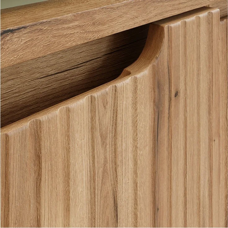 Lomadox Waschbeckenschrank NEWPORT-56-EVOKE 80 cm breit in Eiche, gerillte Front, 2 Schubladen – Bild 3