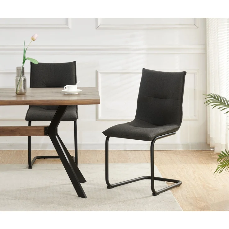 Schwinger-Stuhl 2er Set Torino Stühle in Anthrazit - gemütliches Design - B/H/T: 46x89x57 cm – Bild 2
