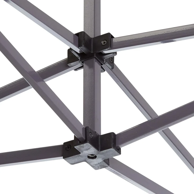 3x3 m Faltpavillon, PREMIUM Stahl 40mm, Seitenteile ohne Fenster, weiß – Bild 2